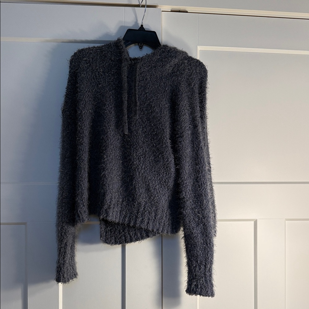 LC Lauren Conrad Charcoal/blue Hooded Sweater